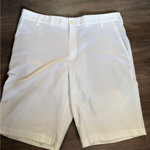 Adidas’s Men's White Flat Front Shorts